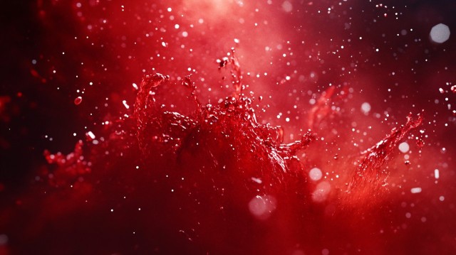 Cosmic Nebula with Red Background