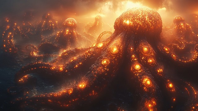 Civilização Subaquática com Seres Luminosos