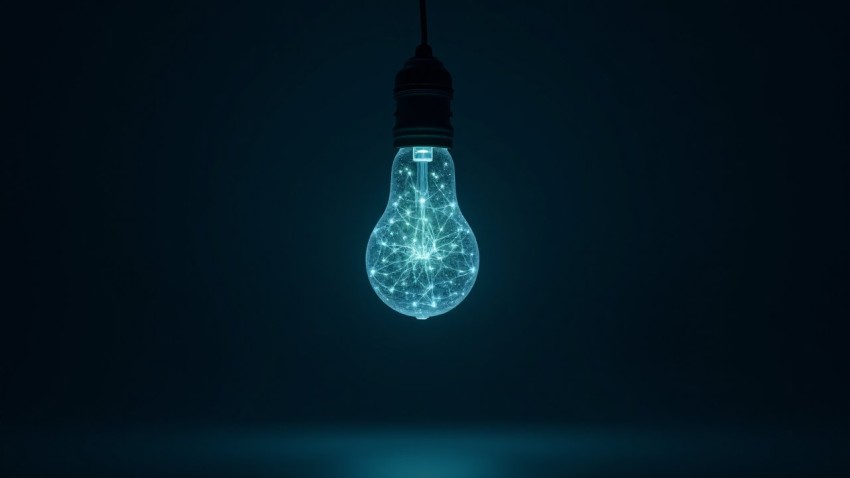 Light Bulb with Glowing Neural Network Inside