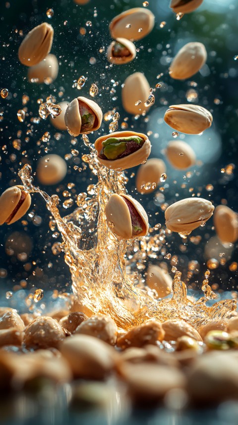 Pistachio Nut Explosion for Snack Advertisement Poster