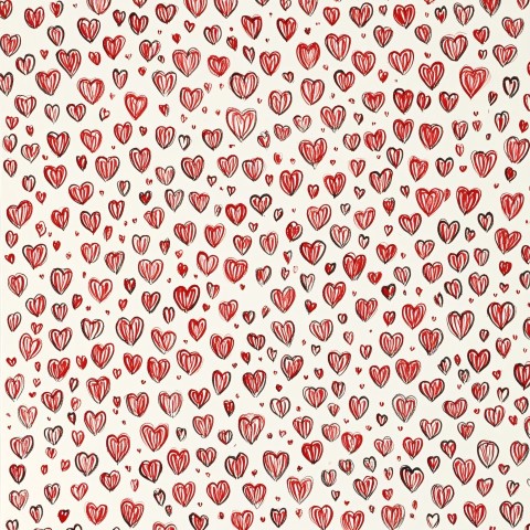 Charming Hand-Drawn Hearts Pattern for Valentine's Day