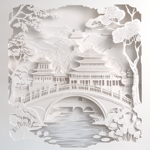 Jiangsu Ancient Architecture Multi-Layered Paper-Cut Artwork