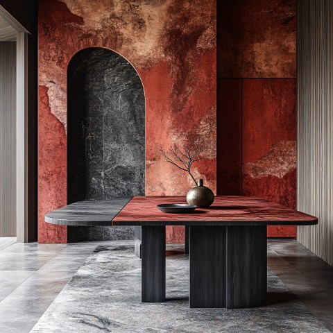 Dining Table in Aztec Meets Axel Vervoordt Style