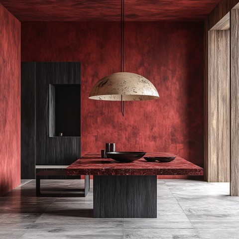 Aztec-Inspired Dining Table with Modern Axel Vervoordt Style